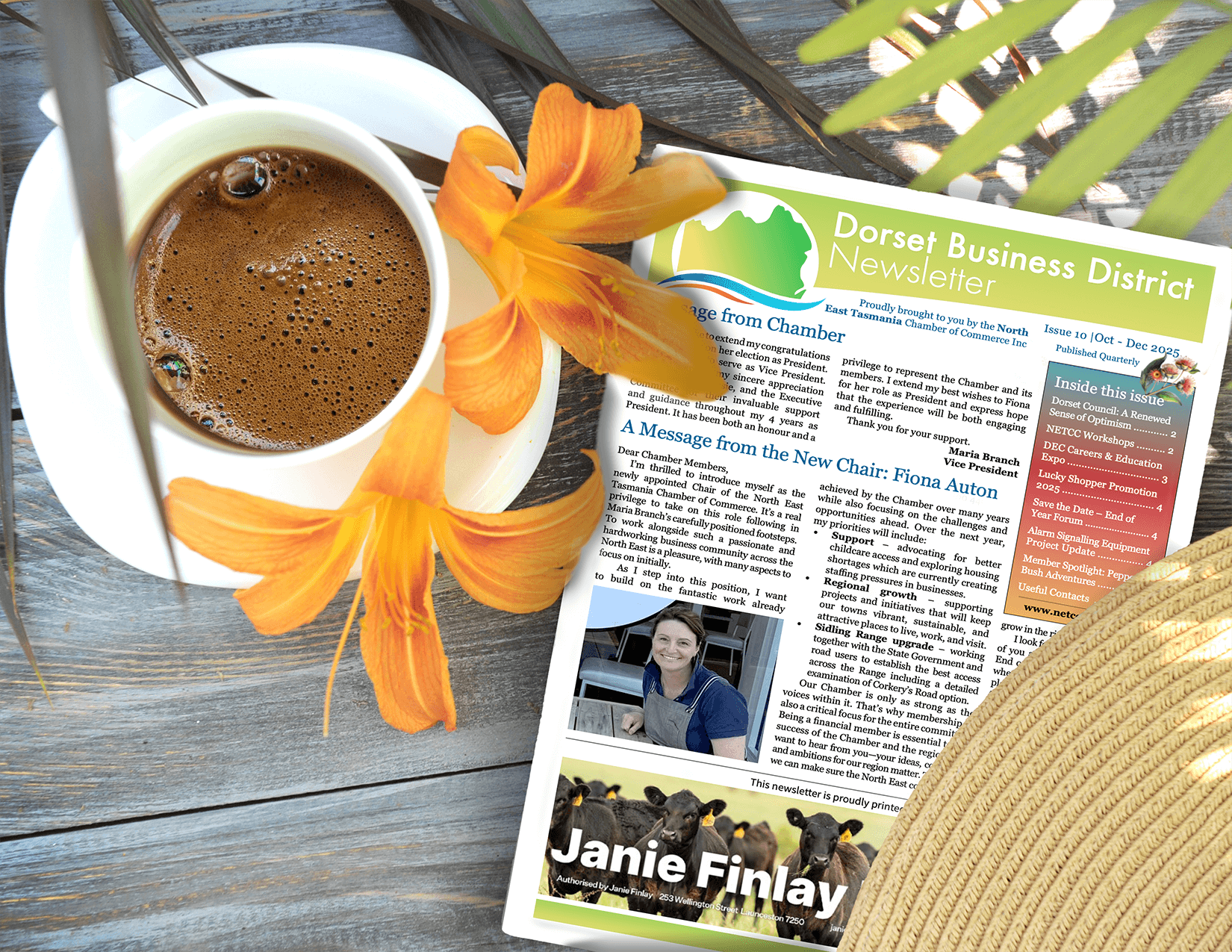 Newsletter spring table mockup 2025_tinified